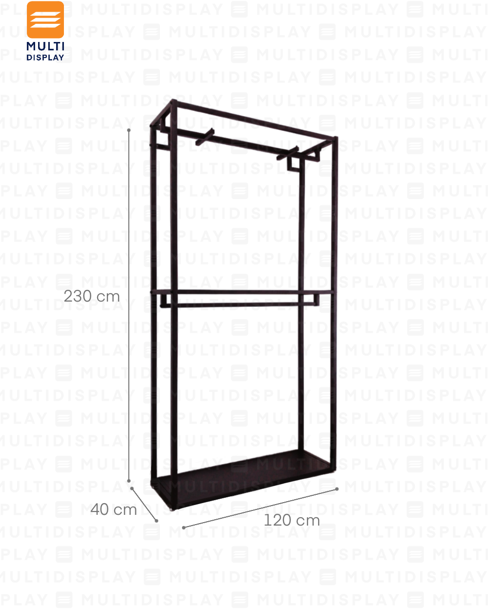 Perchero Marco Central 120x40x230cm Negro