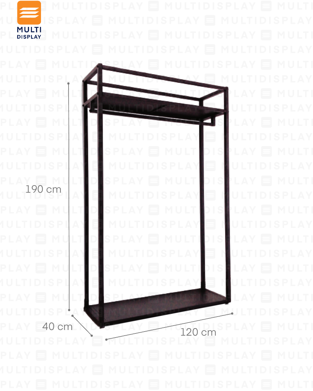 Perchero Marco Lateral 120x40x190cm Negro