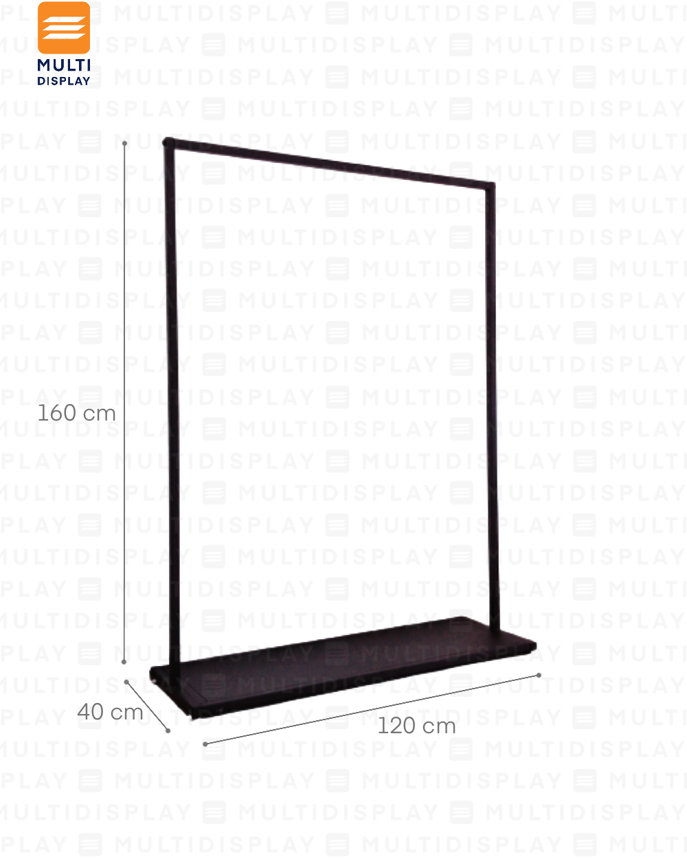 Perchero Sencillo 120x40x160cm Negro