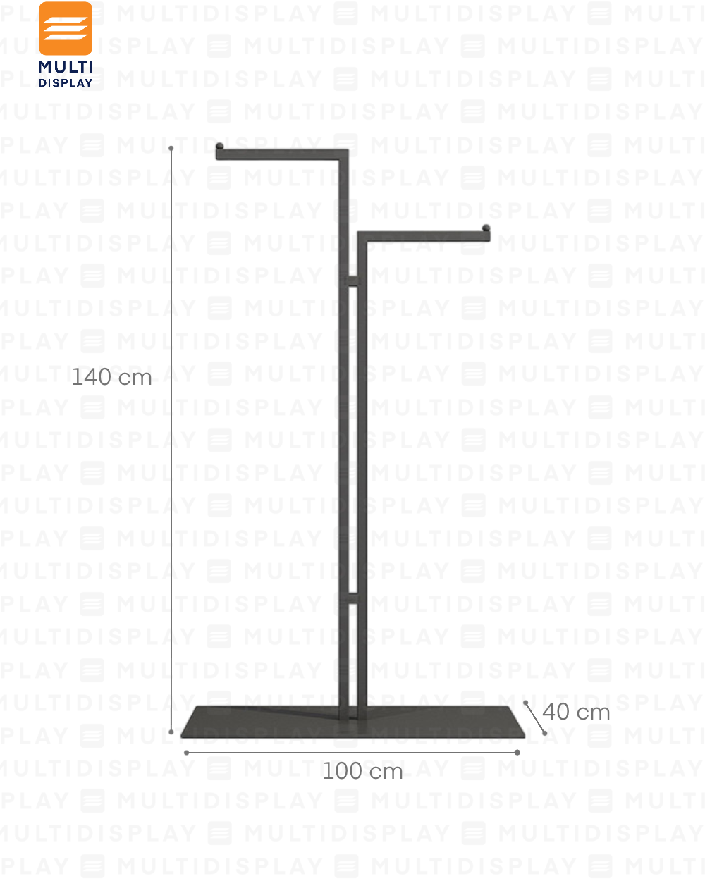Rack 2 lados 80x40x140cm Negro