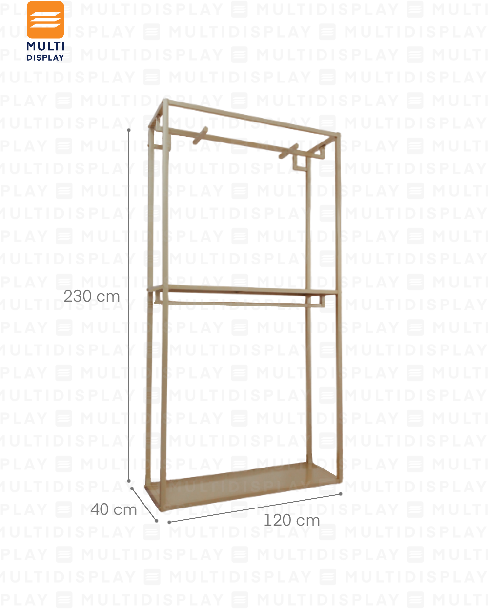 Perchero Marco Central 120x40x230cm Dorado