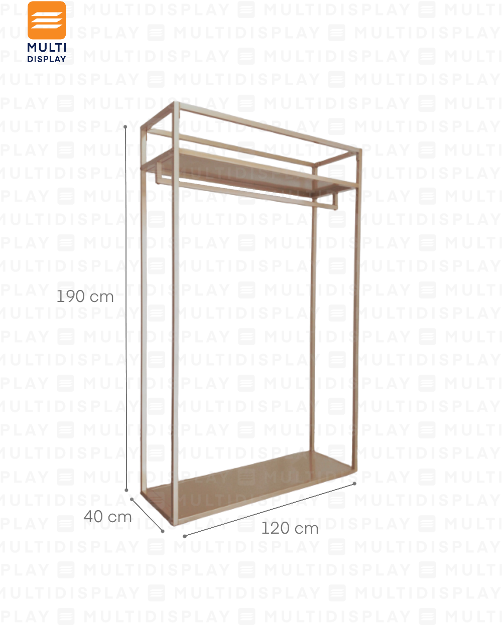 Perchero Marco Lateral 120x40x190cm Dorado