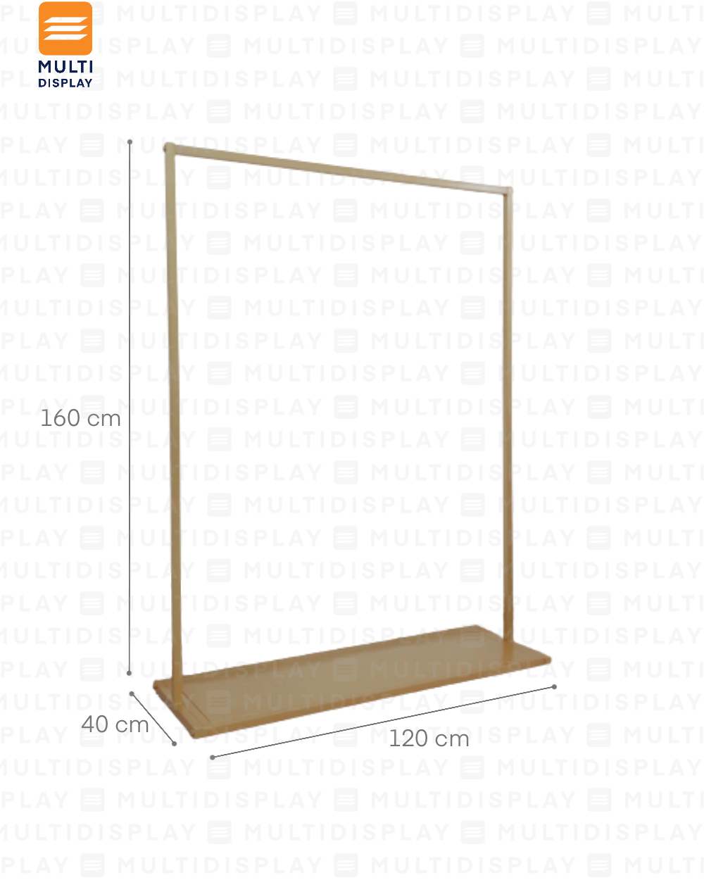 Perchero Sencillo 120x40x160cm Dorado