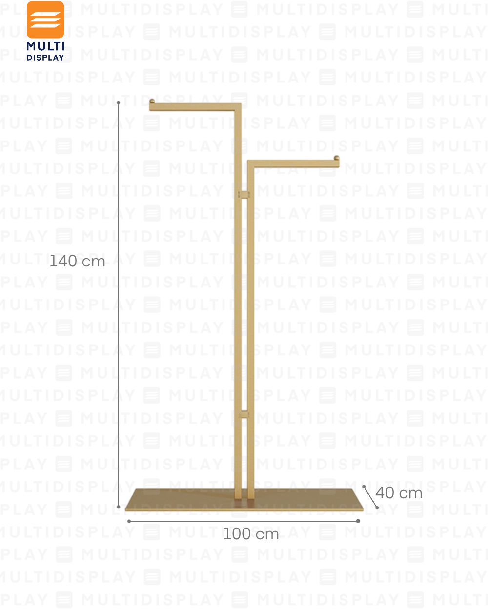 Rack 2 lados 80x40x140cm Dorado