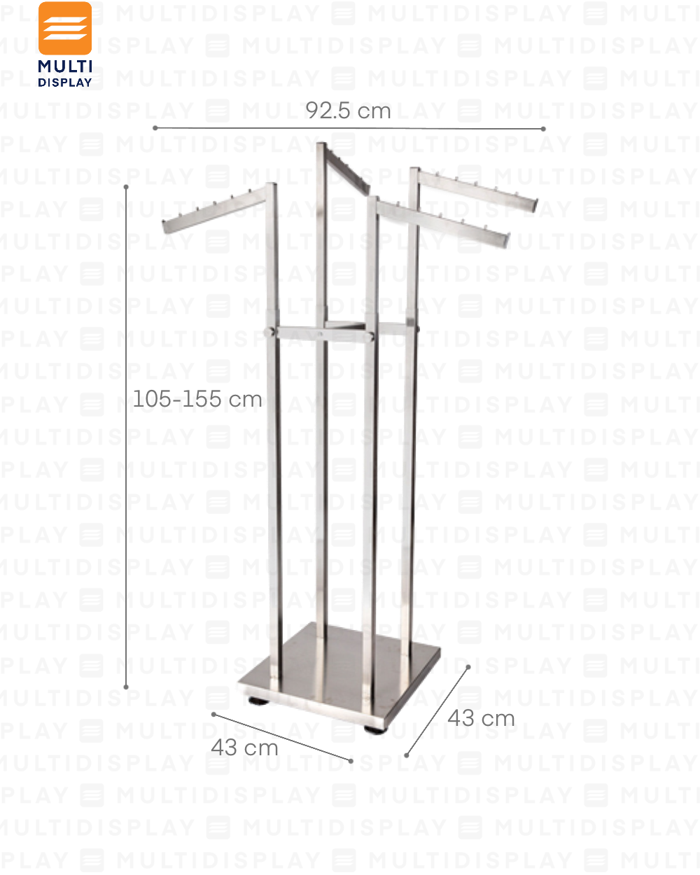 Rack 4 Lados 93x93x155cm Inoxdable