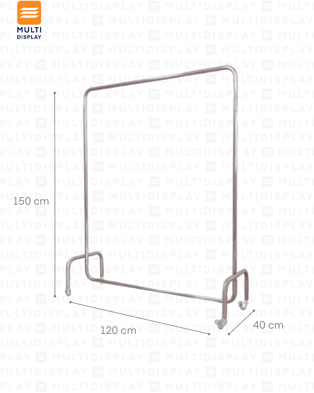 Pechero Sencillo con Ruedas 120x40x150cm Cromado