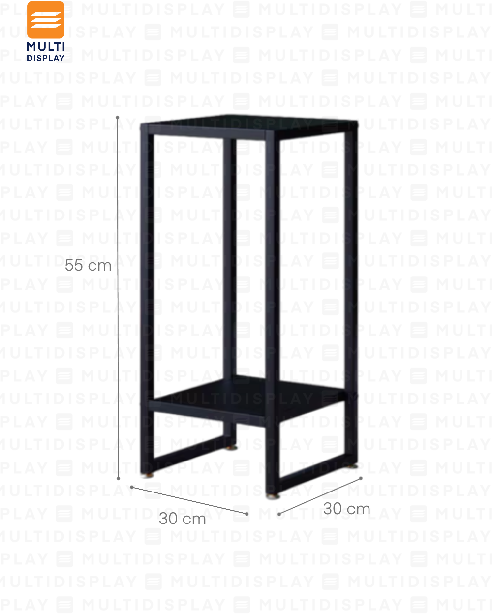 Juego Exhibidor 2 Plataforma Bajo y Mediano Negro