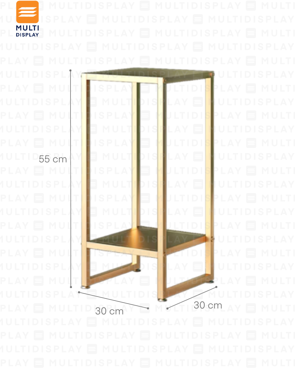 Juego Exhibidor 2 Plataforma Bajo y Mediano Dorado