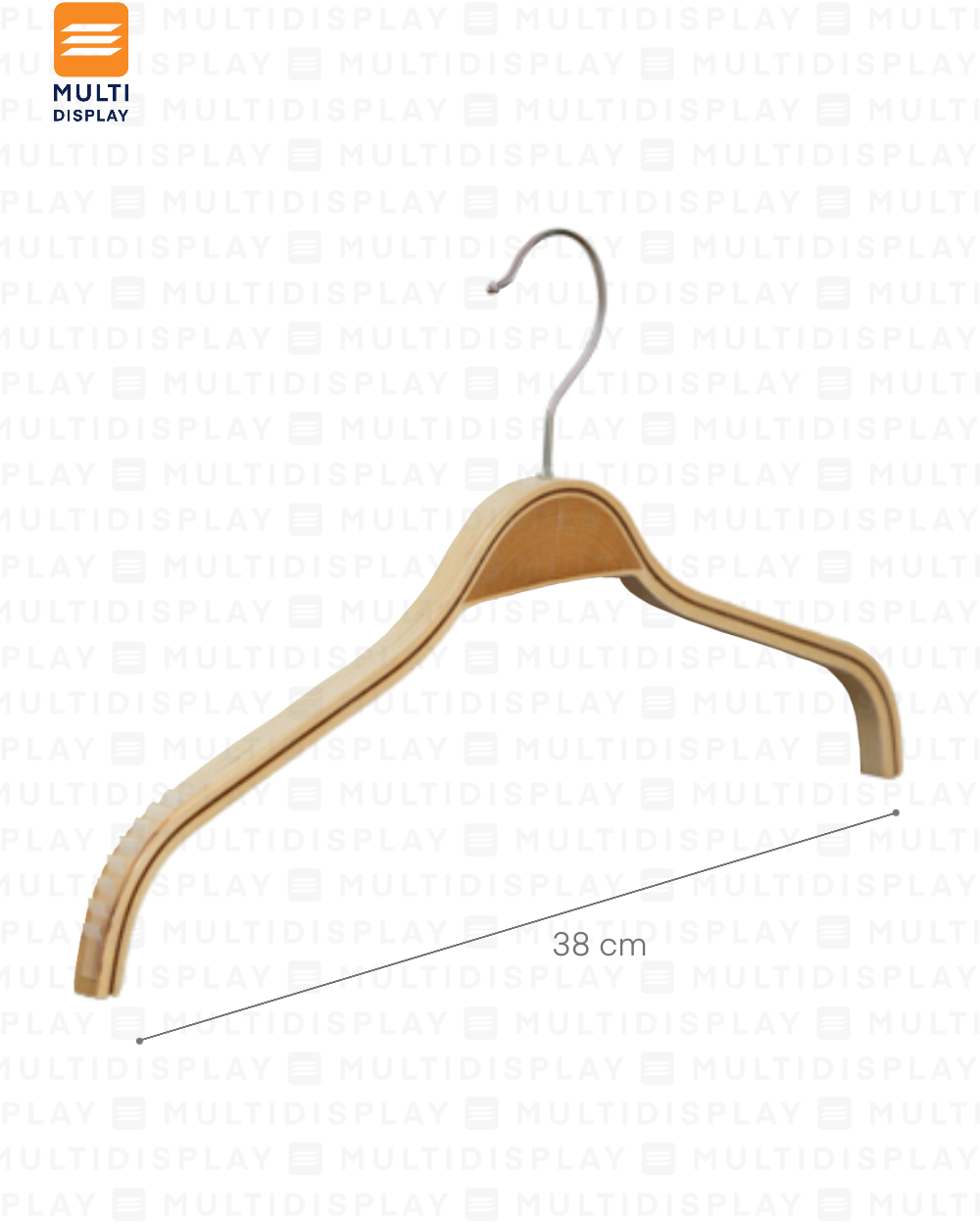 Gancho de Ropa Top Madera Basico 38x1.2cm Madera Dos Tonos