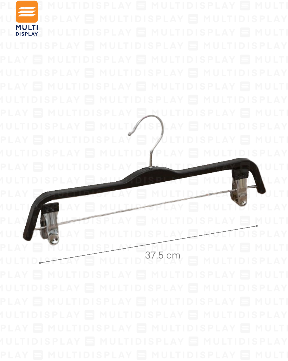 Gancho de Ropa Pantalon Plastico con Barra 37.5x1.2cm Negro