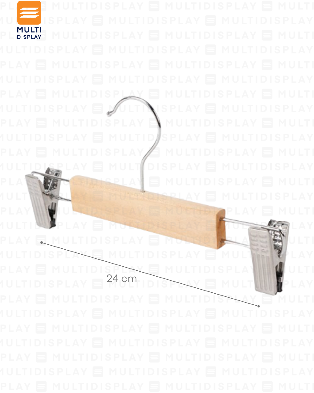 Gancho de Ropa Pantalon Madera Infantil 24x1.2cm Madera Clara