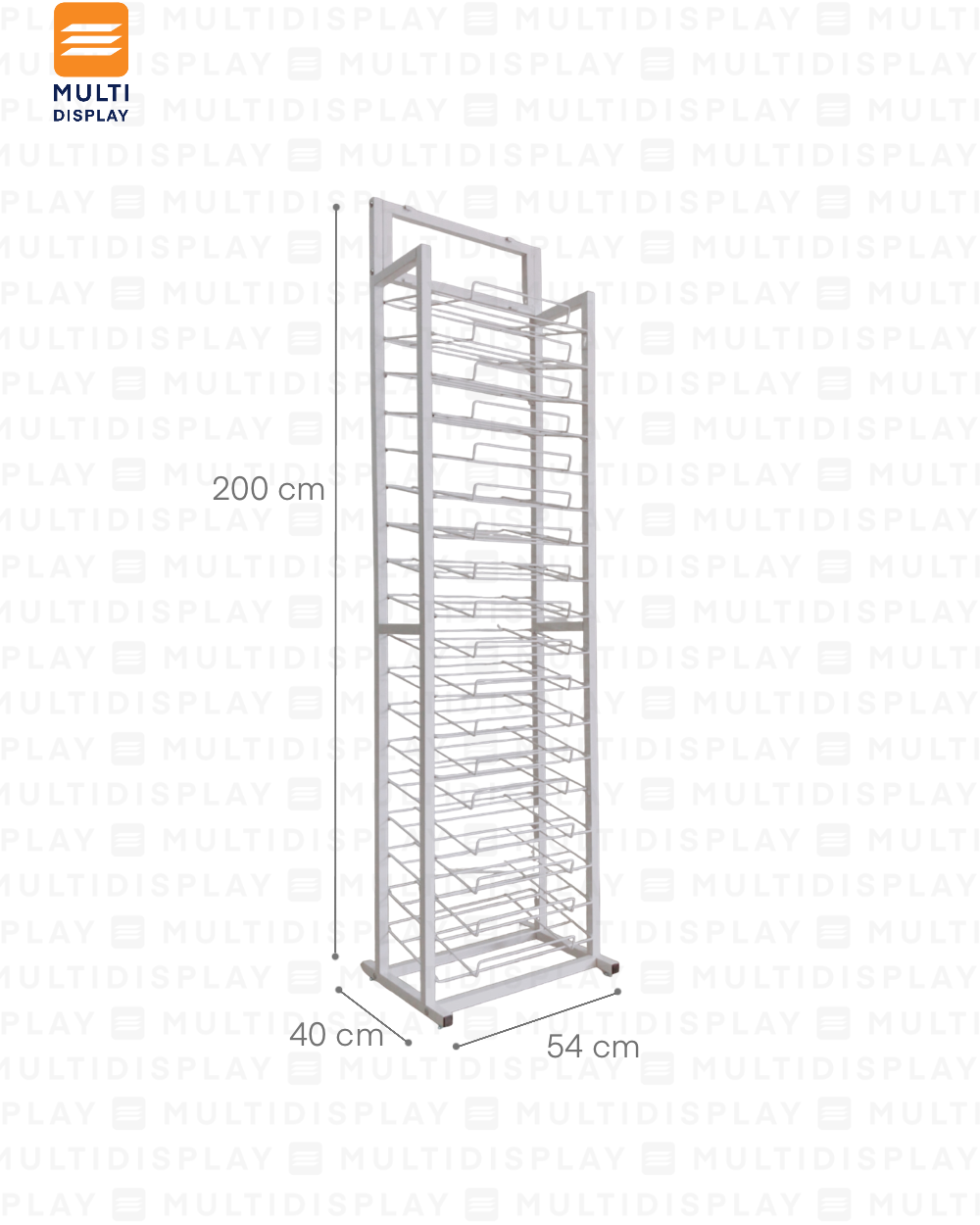 Foami Rack Alto 18 Niveles 55x30x200cm Blanco
