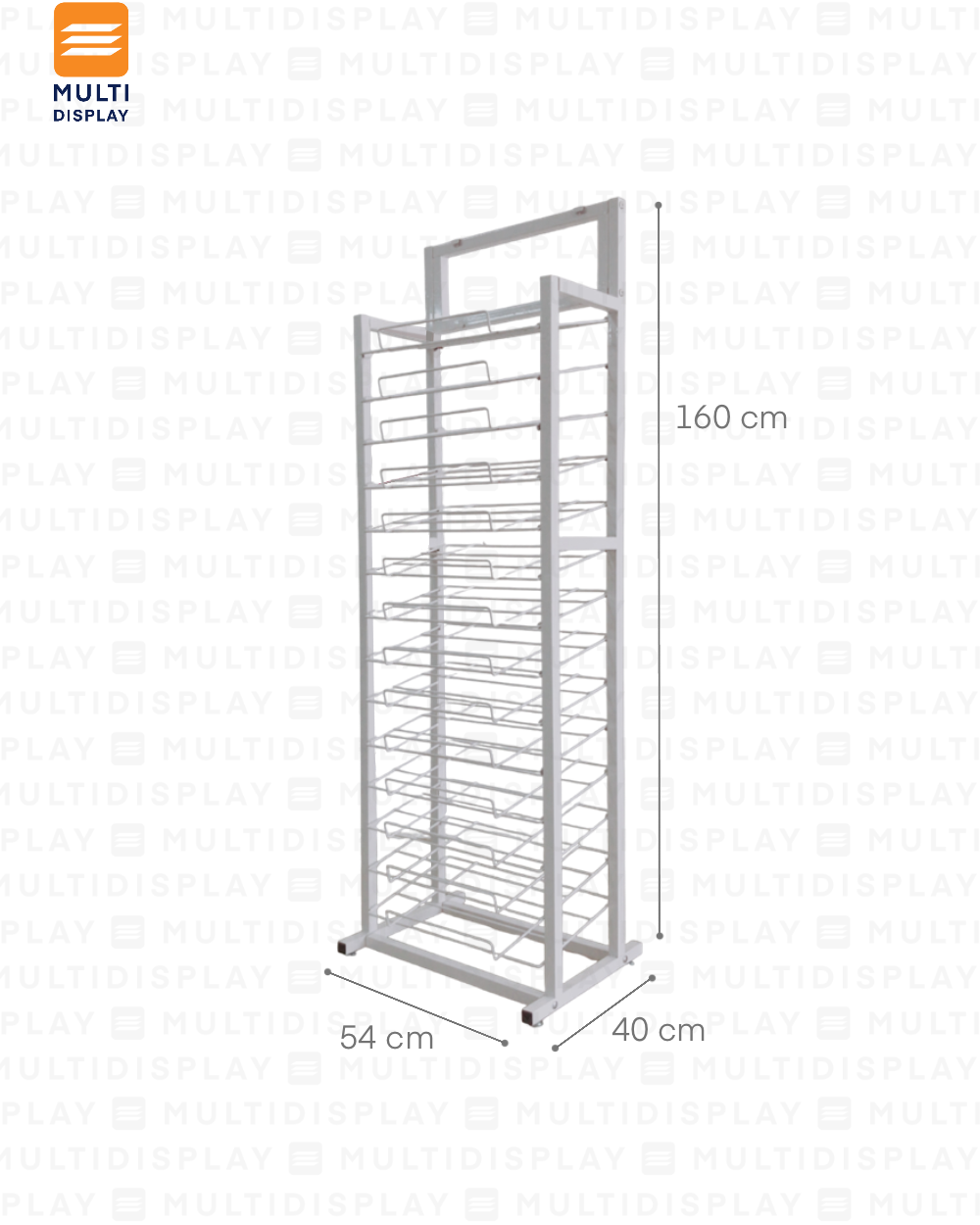 Foami Rack Bajo 14 Niveles 55x30x160cm Blanco