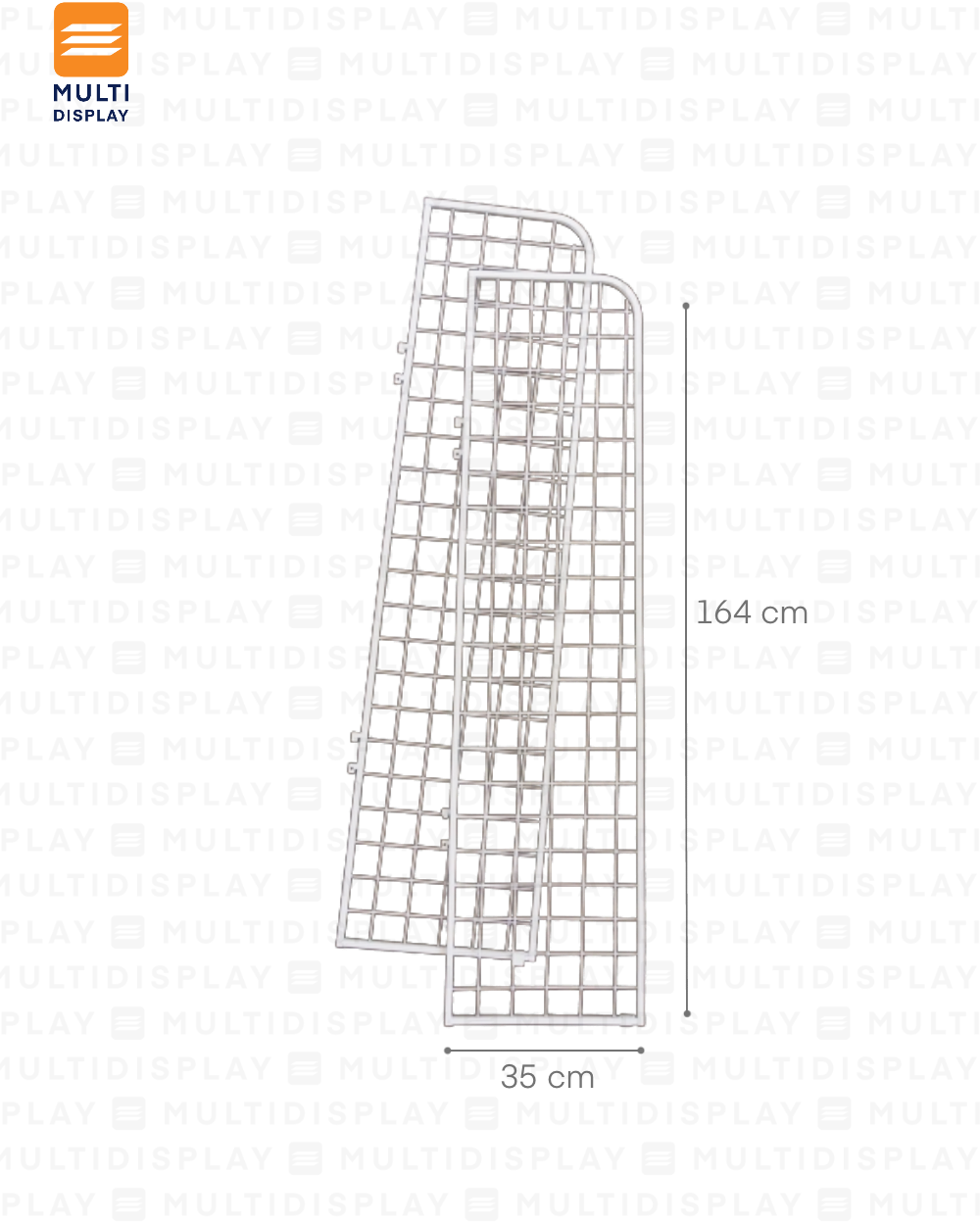 Rejilla Lateral para Gondola Set de 2, 45x180cm Blanco