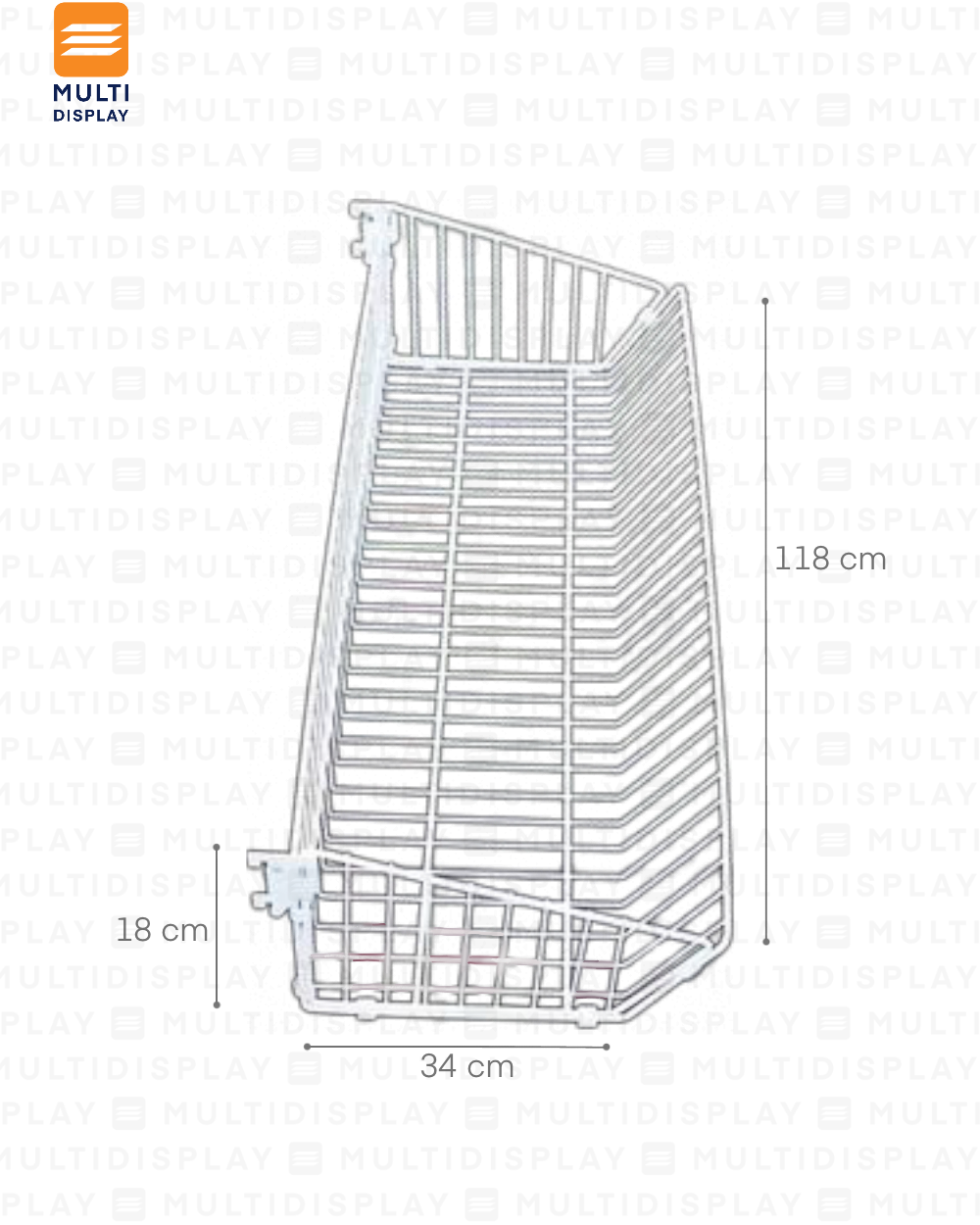 Cesta para Gondola 120x34x18cm Blanco