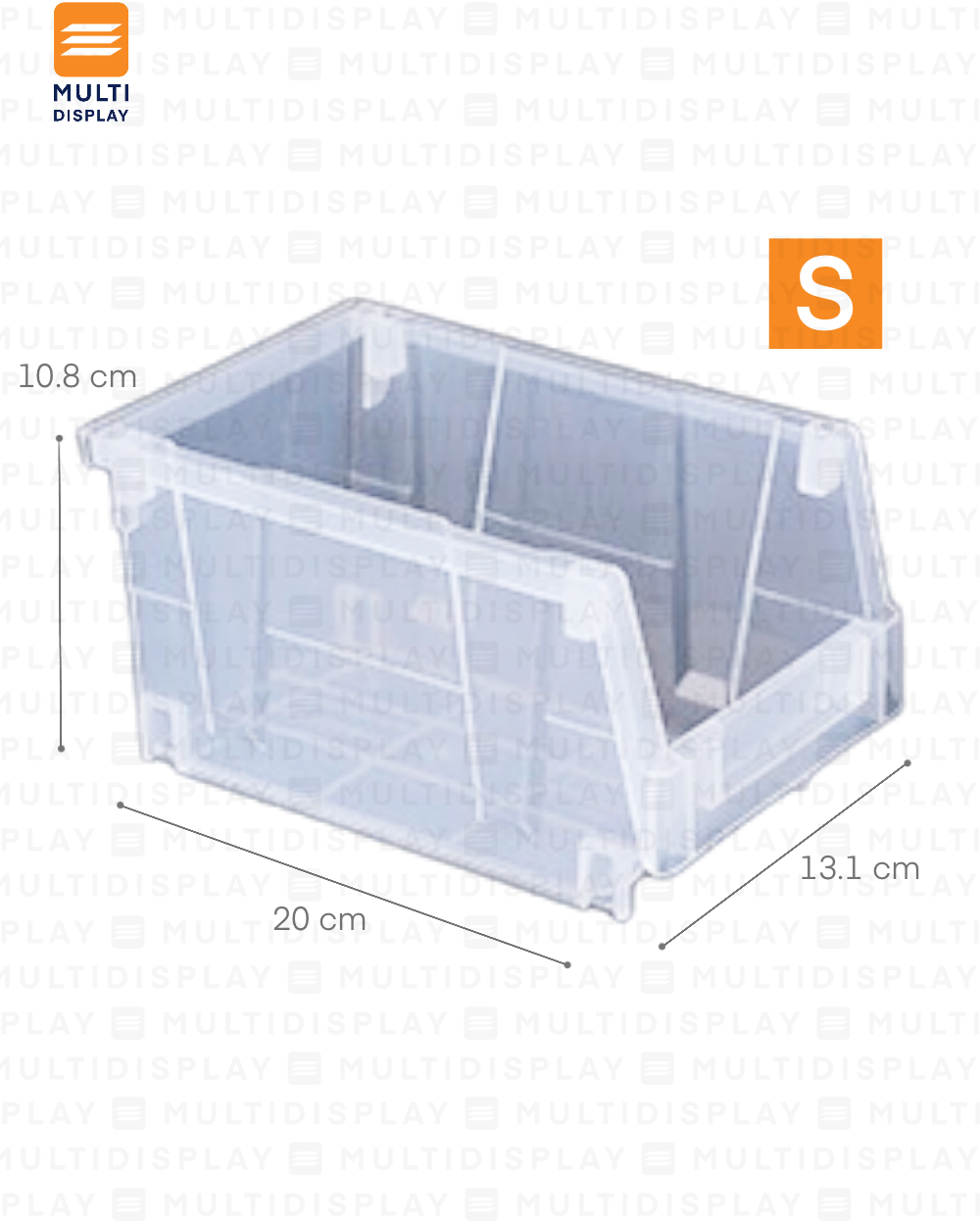 Bin Organizador S con Conectores 20x13.1x10.8cm Transparente