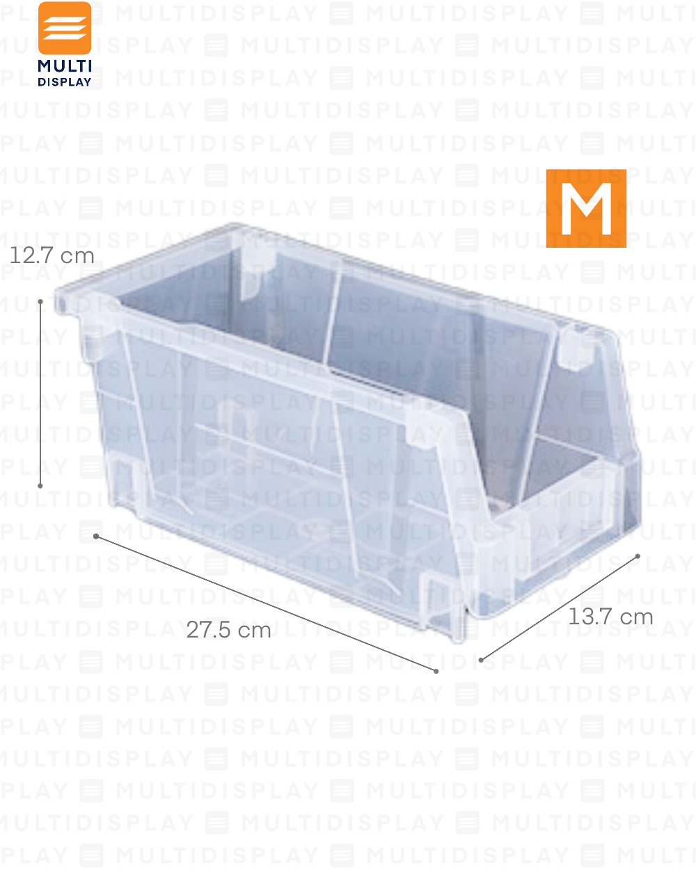 Bin Organizador M con Conectores 27.5x13.7x12.7cm Transparente