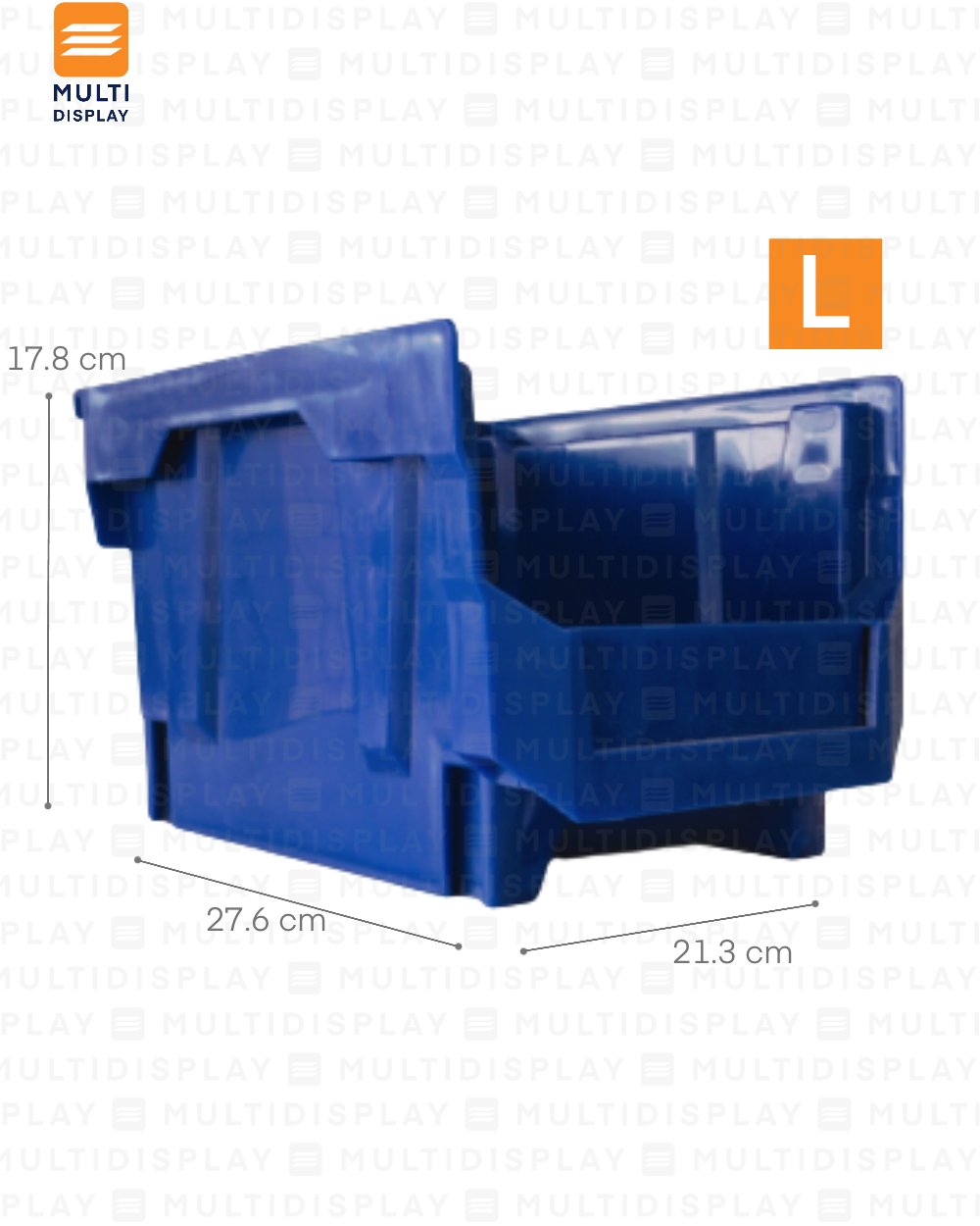 Bin Organizador L con Conectores 27.6x21.3x17.8cm Azul