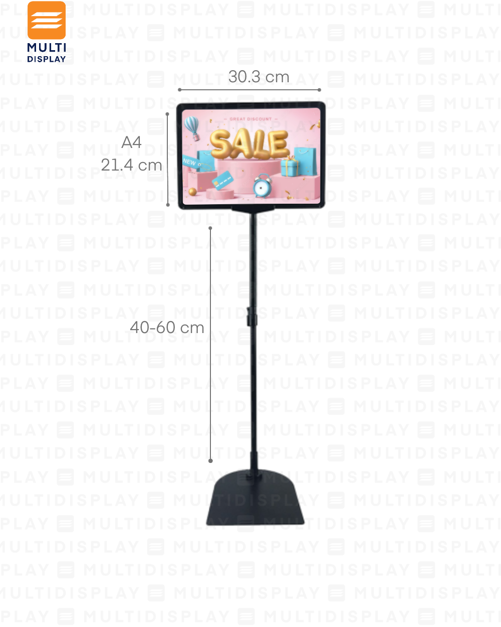 Portabanner A4 Extendible 60cm Negro