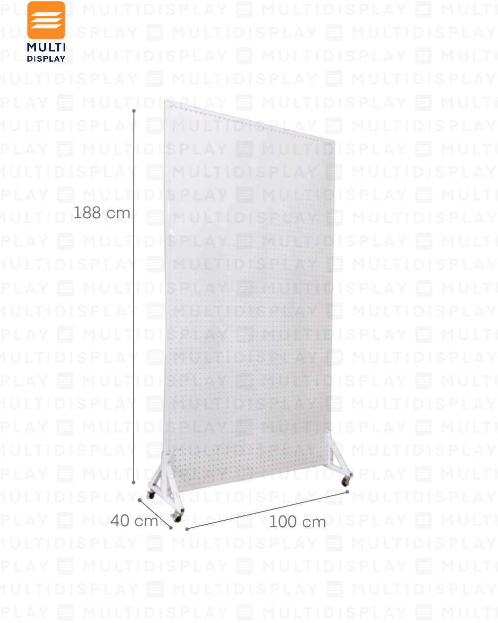 Perforado con Base de Ruedas 100x40x188cm, Blanco