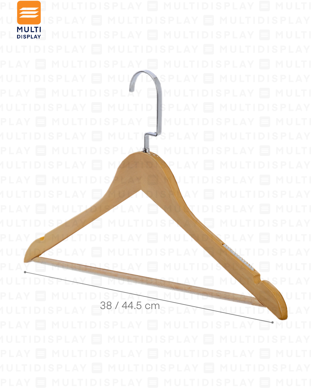 Gancho de Ropa Conjunto Madera 44x1.2cm Gancho Grande Madera Clara