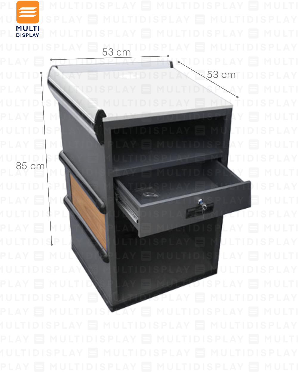 Mueble Caja Metal sólo Auxiliar 53x53x85cm, Gris