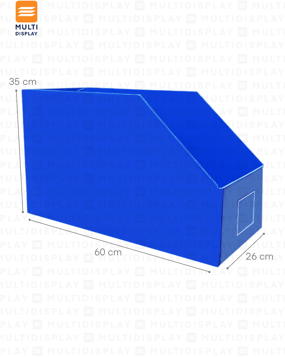Bin Organizador Plastico Corrugado L 26x60x35cm Azul