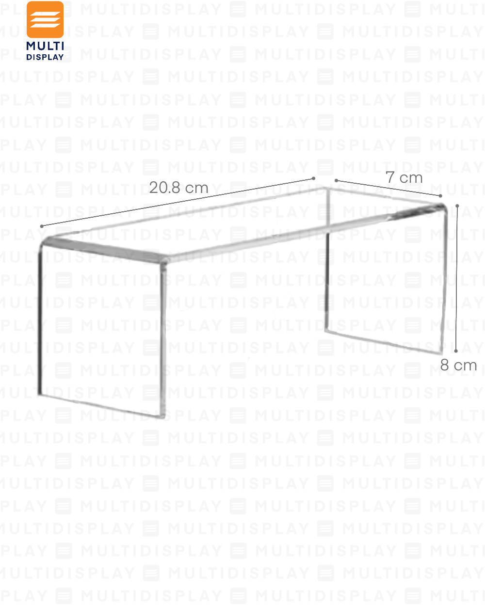 Base para Exhibicion de Accesorio Acrilico, Plataforma M 21x7x8cm, Transparente