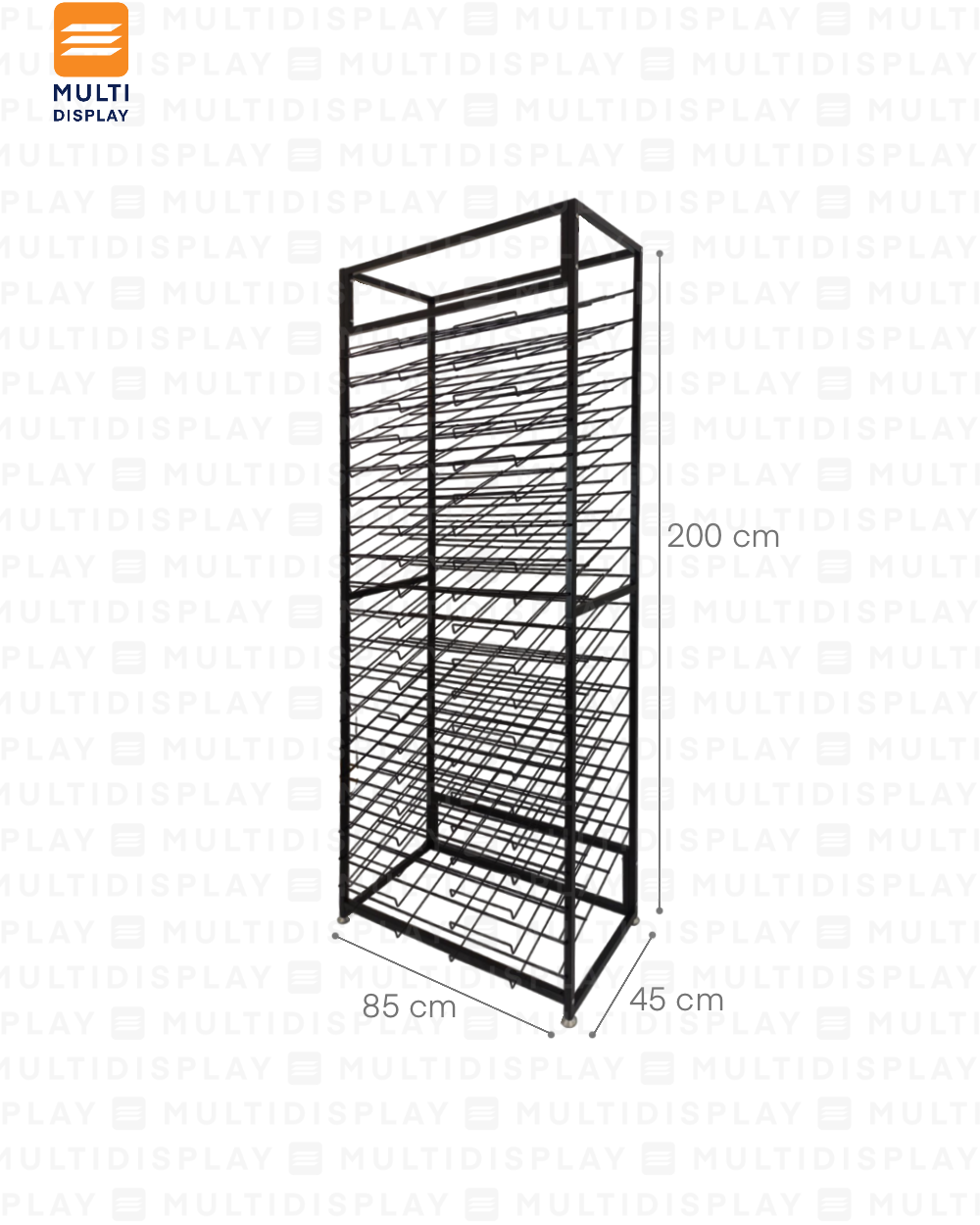 Rack para Cartulina 20 Niveles 85x45x200cm, Negro
