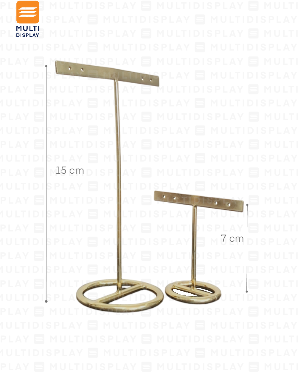 Exhibidor de Arete T Metalico Mini Set de 2, Dorado