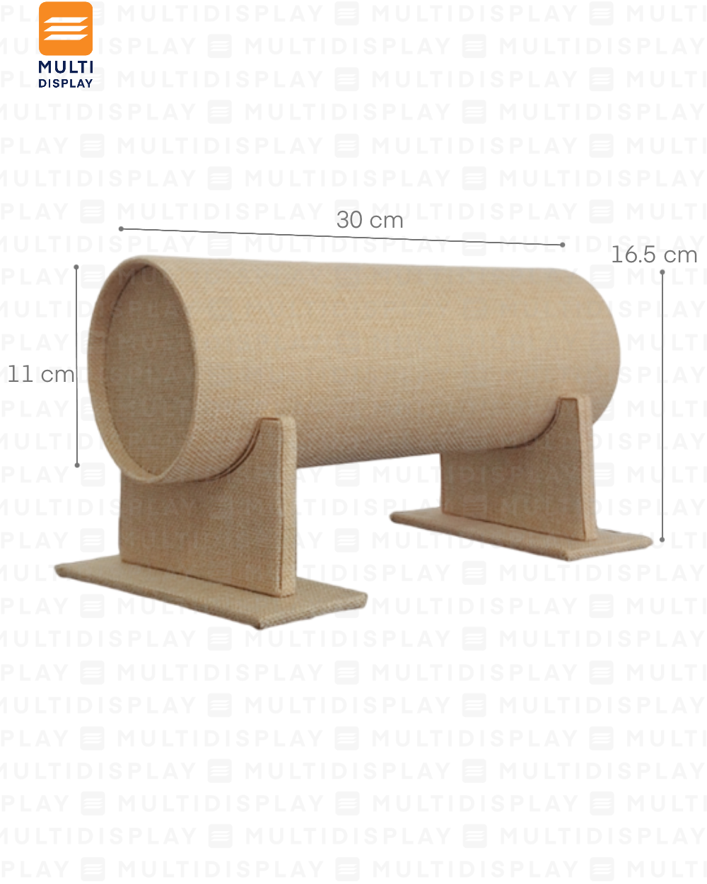 Exhibidor de Vincha Lino Cilindro 30cm, Crema