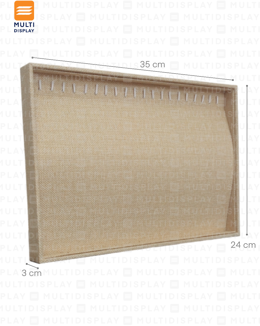 Exhibidor Bandeja para Collar Lino 35x24cm, Crema