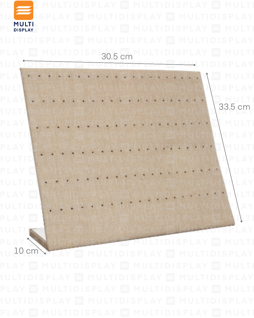 Exhibidor de Arete Tablero Carton Lino, 30x33cm, Crema