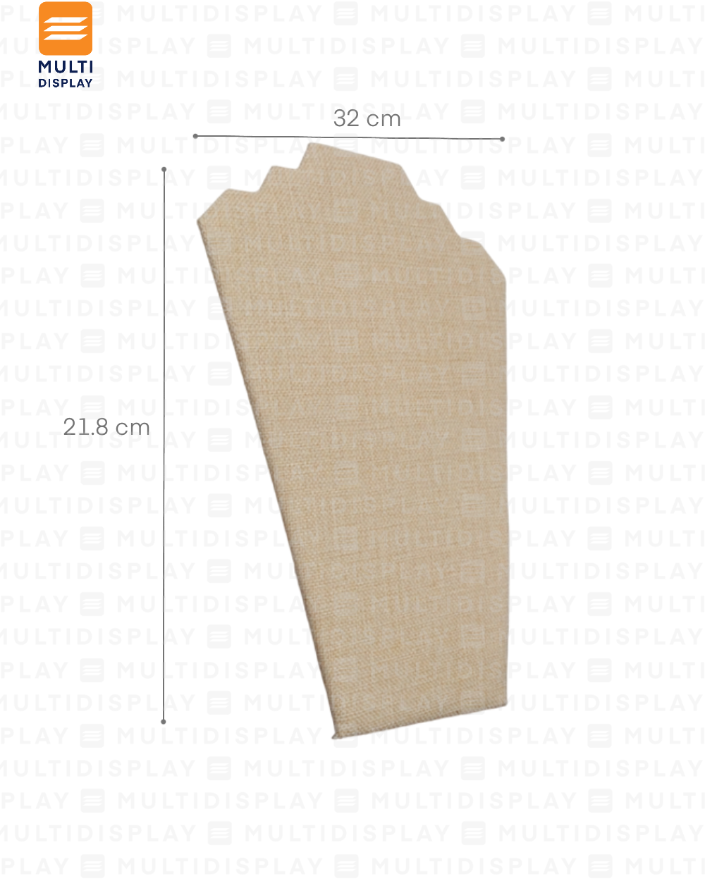 Exhibidor de Collar Busto Carton Lino 32cm, Crema