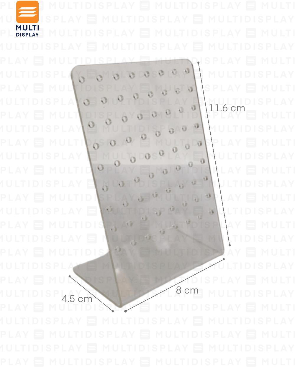 Exhibidor de Arete Tablero Acrilico Mini 8x11.6cm, Transparente