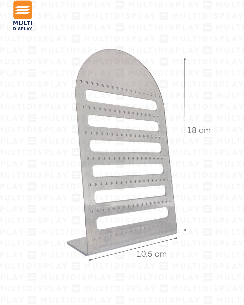 Exhibidor de Arete Tablero Acrilico 7 Niveles 12.5x18.5cm, Transparente