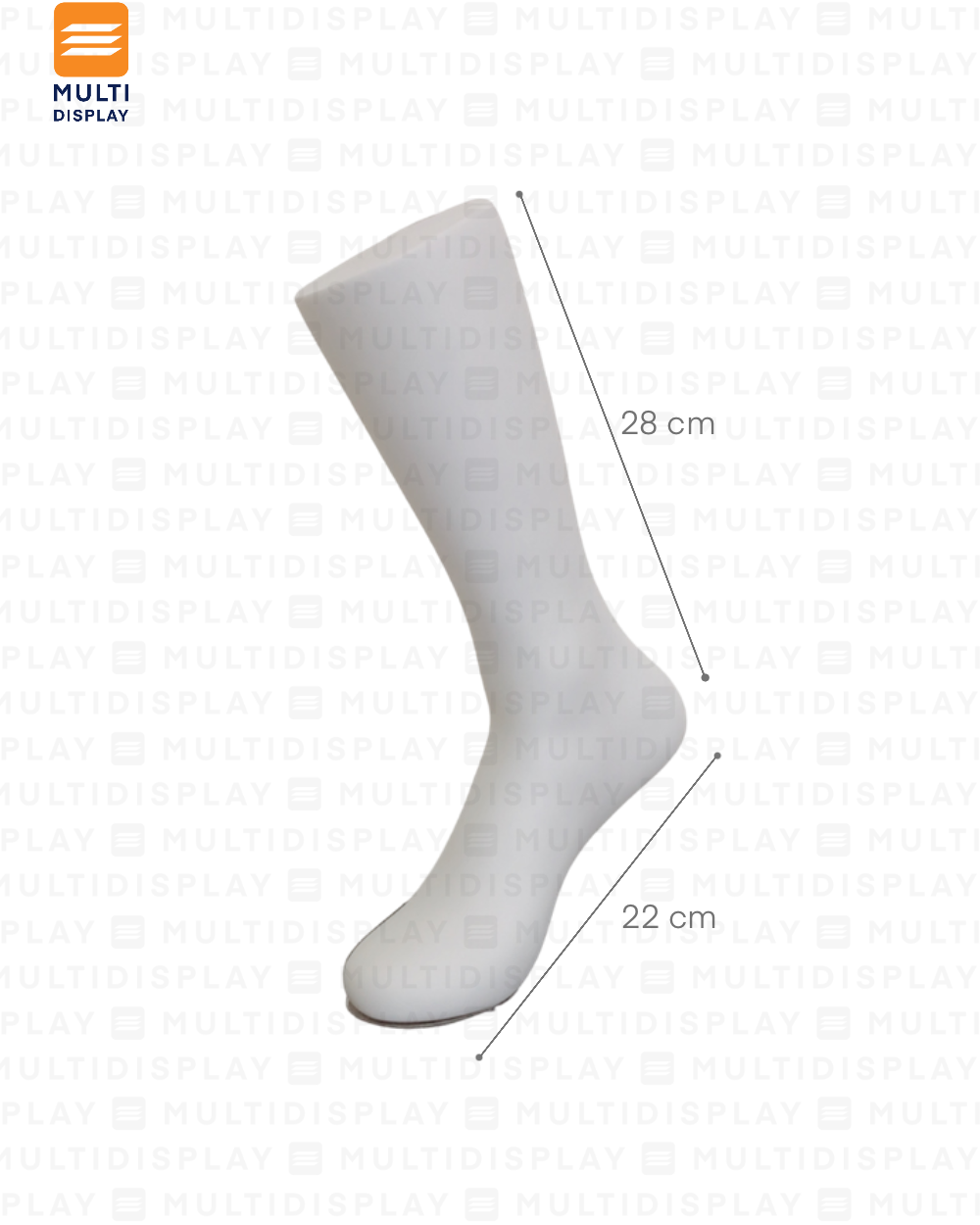 Maniqui Pie para Medias, Base Magnetico 25cm Blanco