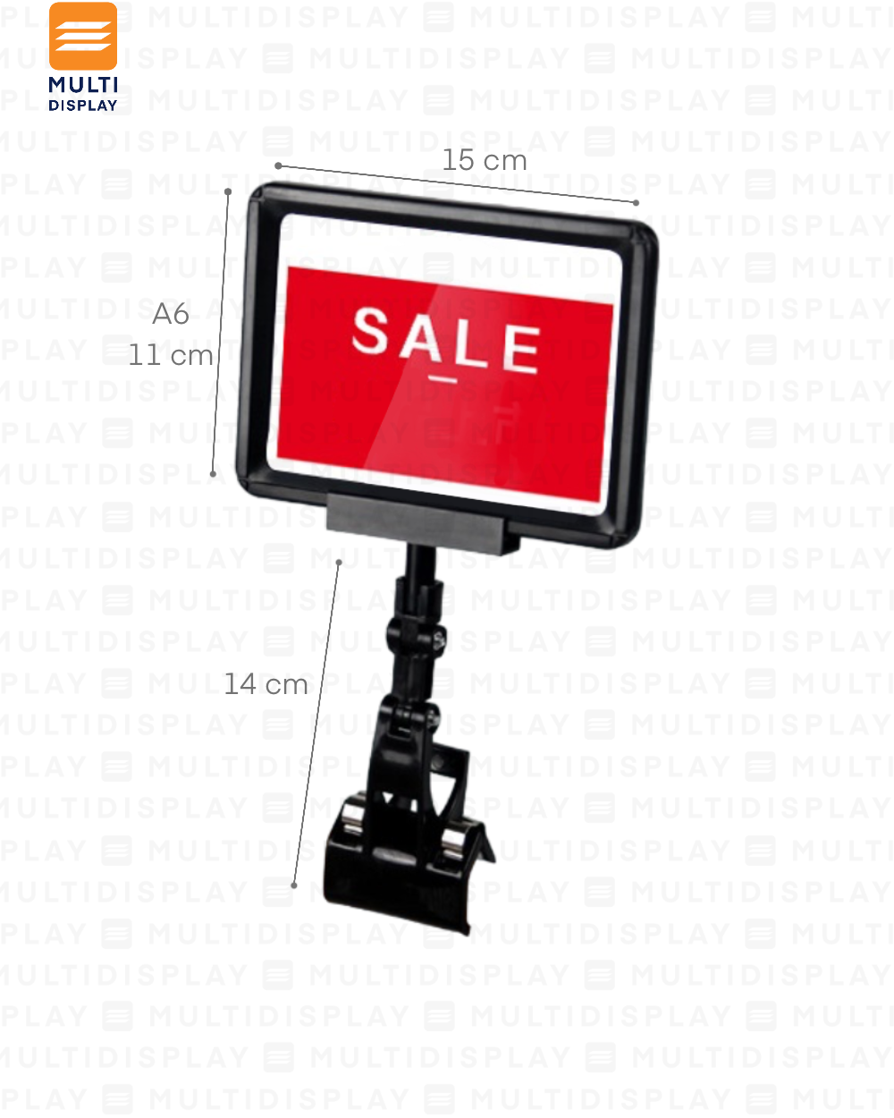 Portabanner A6 Base Clip Negro
