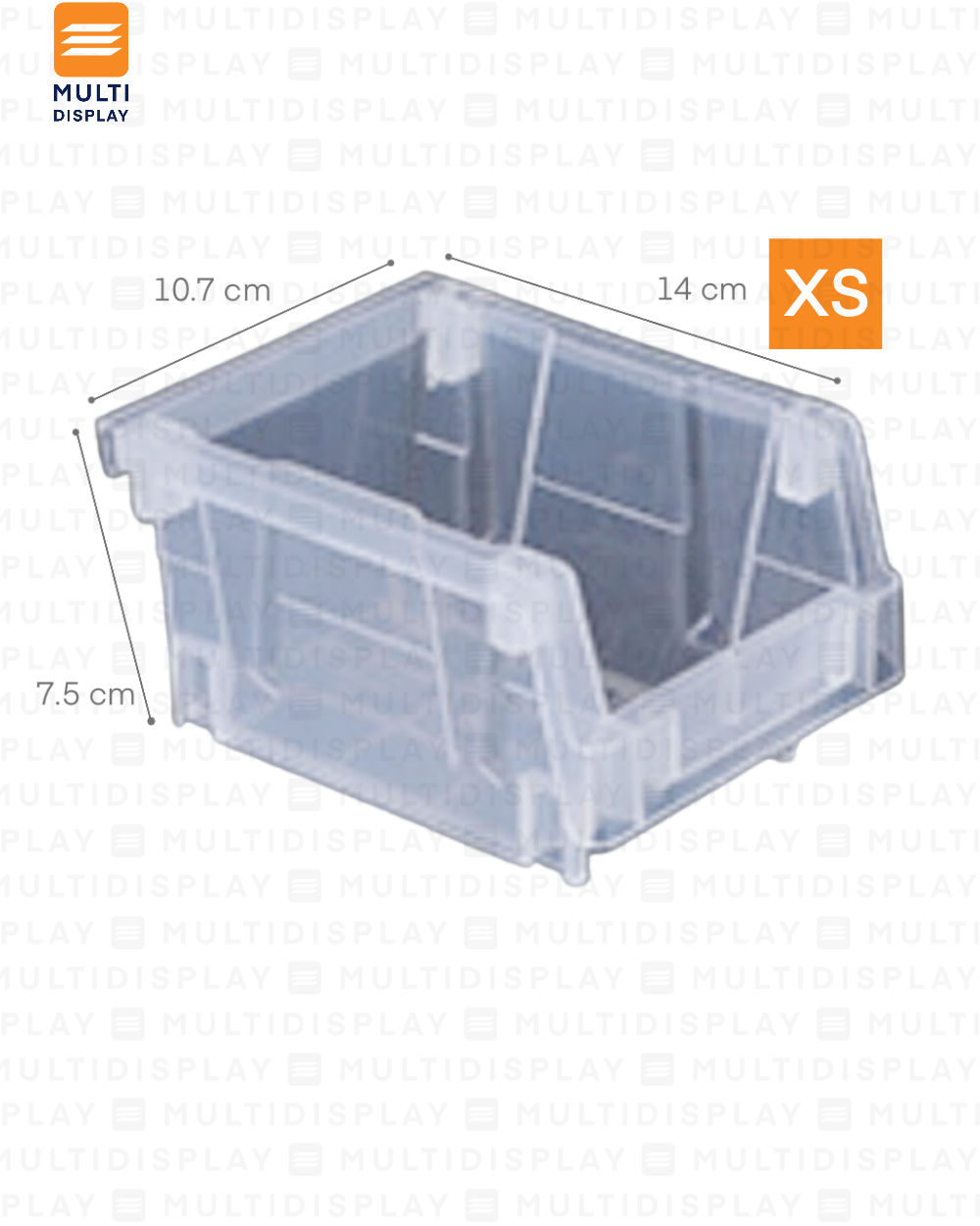 Bin Organizador XS con Conectores 14x10.7x7.5cm Transparente