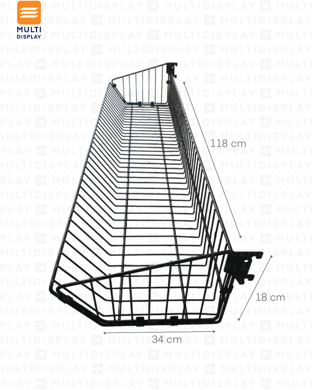 Cesta para Gondola 120x34x18cm Negro