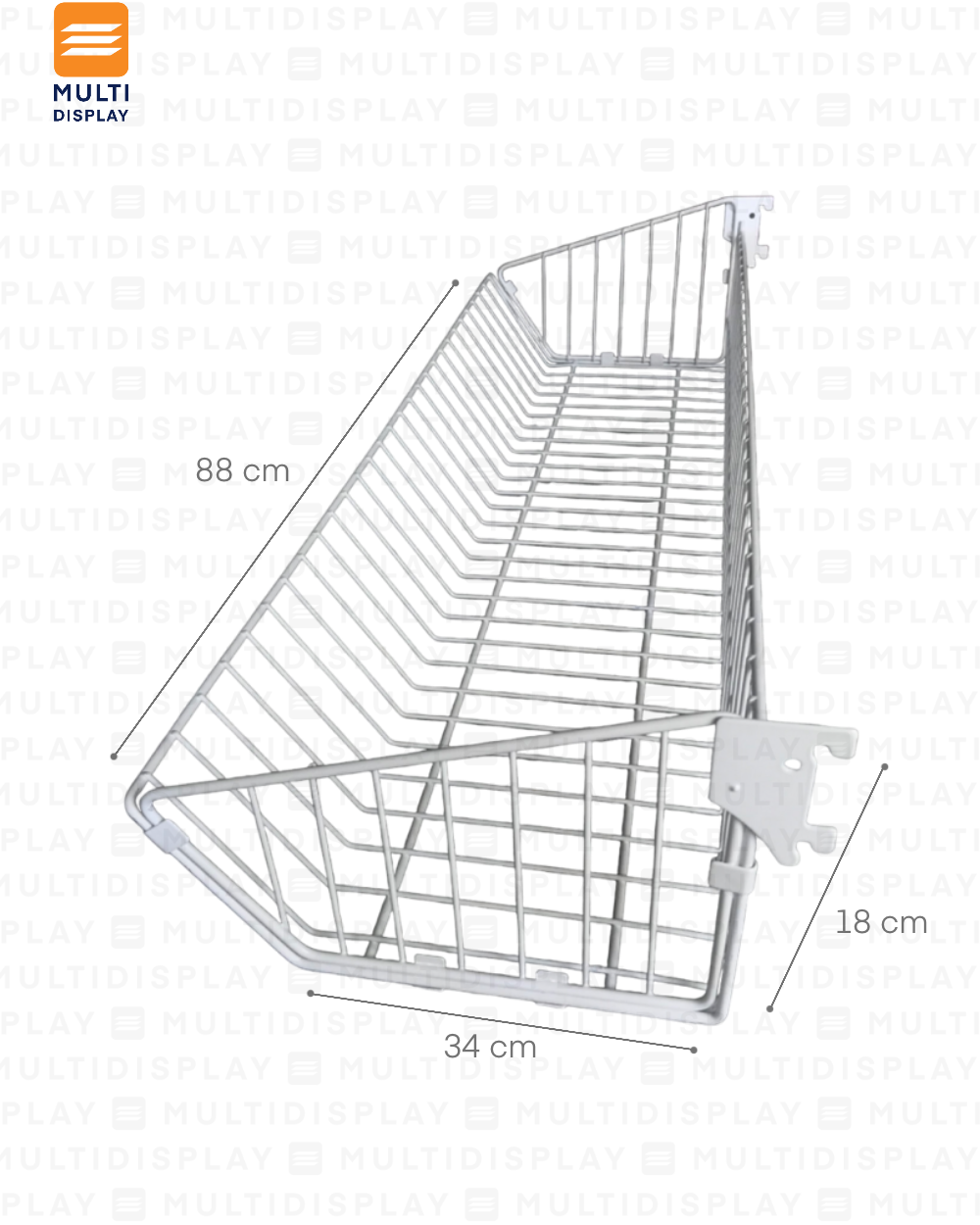 Cesta para Gondola 90x34x18cm Blanco