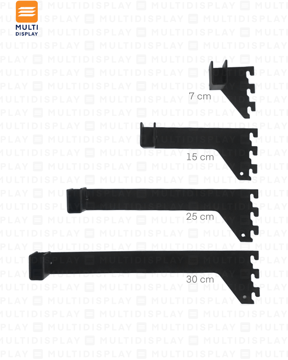 Soporte de Barra para Riel 25cm Negro