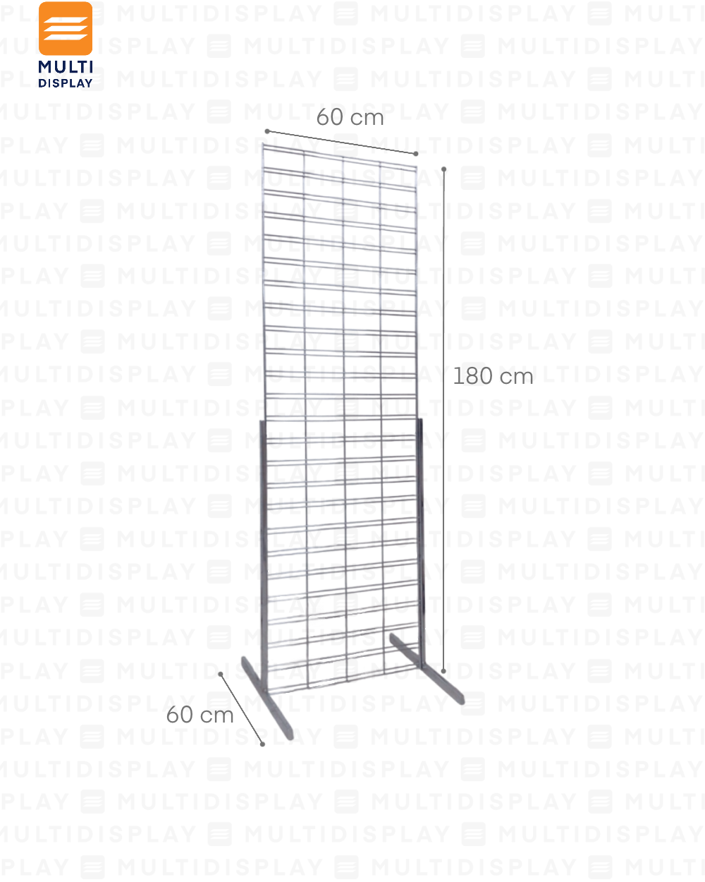 Rejilla con Base 60x60x180cm, Grosor 6mm, Cromado