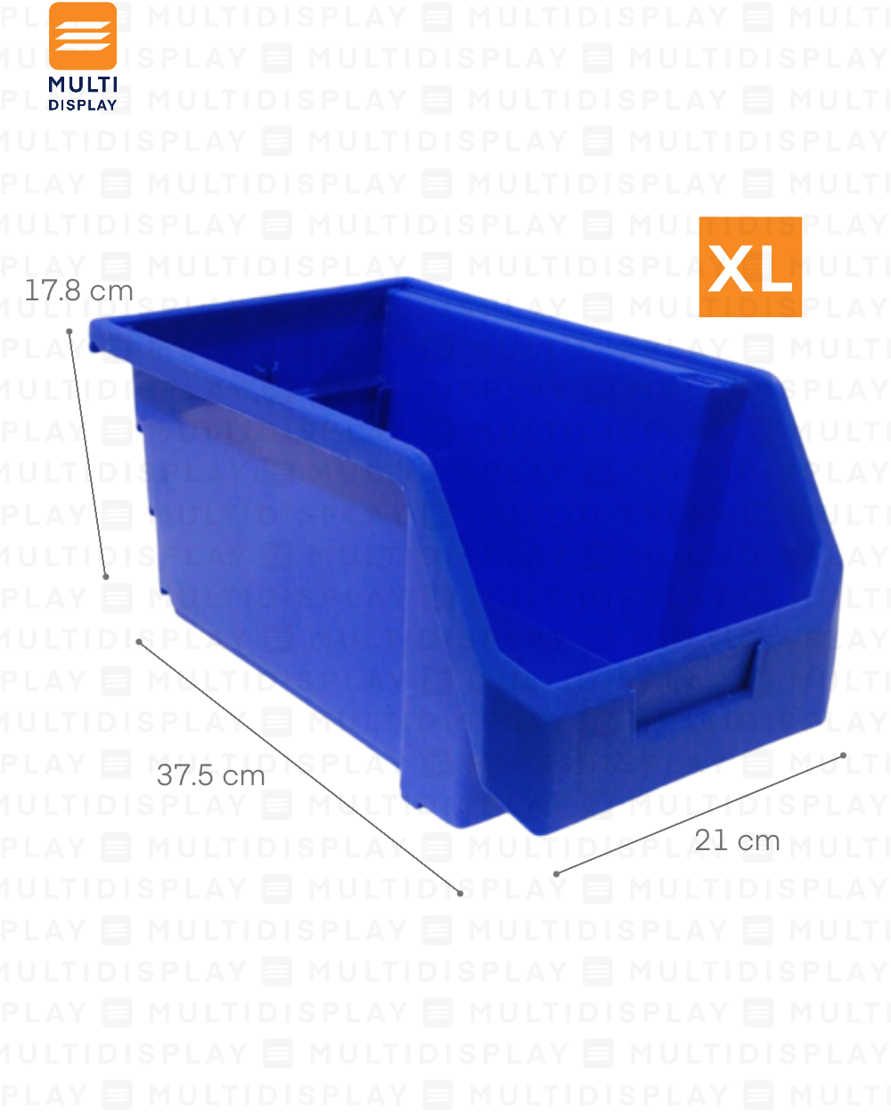 Bin Organizador XL 37.5x21x17.8cm Azul