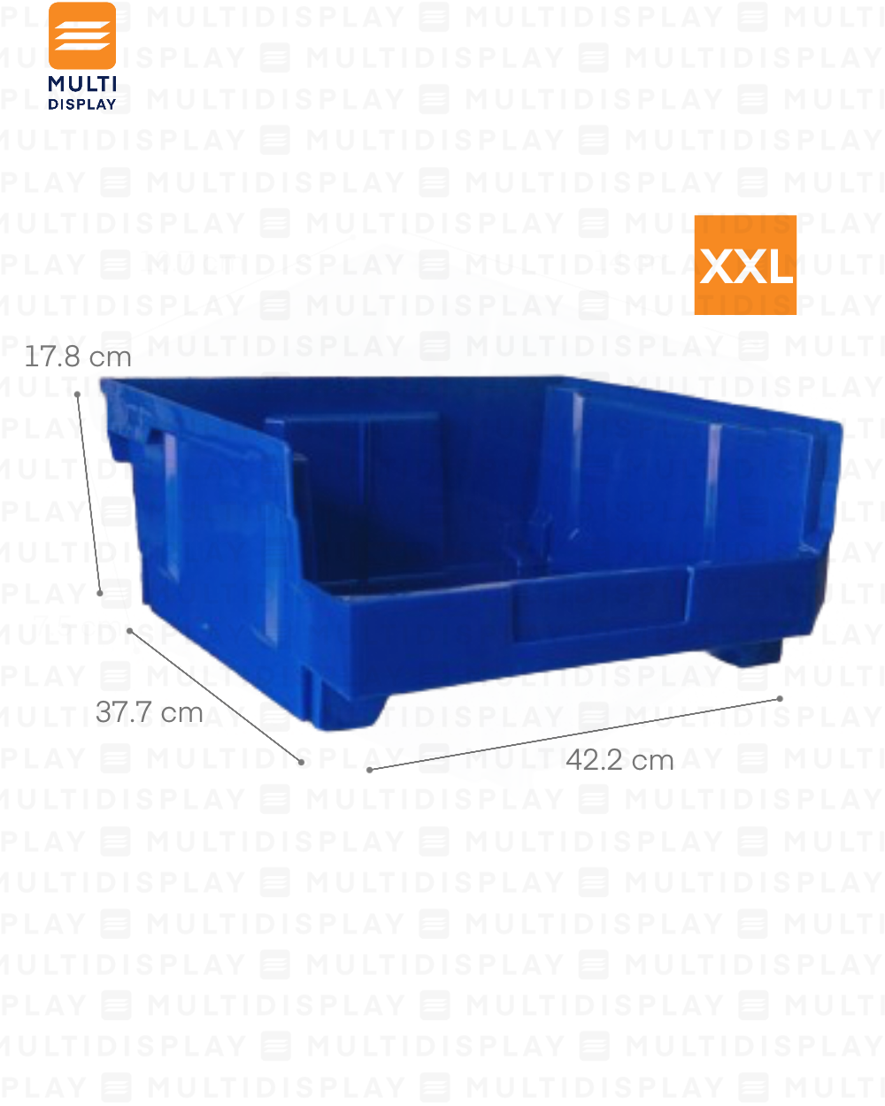 Bin Organizador XXL con Conectores 37.7x42.2x17.8cm Azul