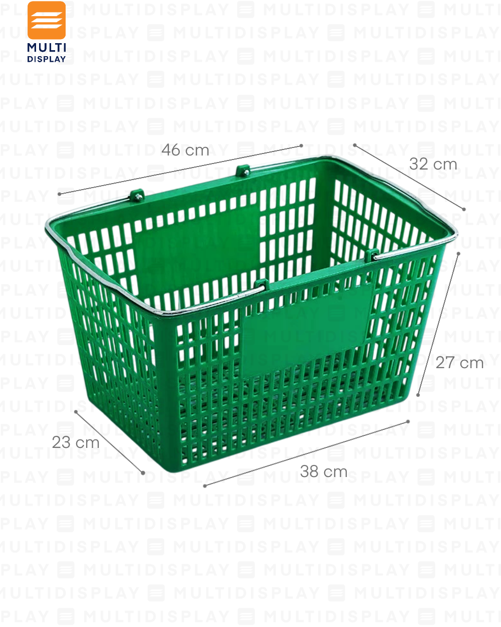 Canasta de Mano Agarradero de Metal Verde