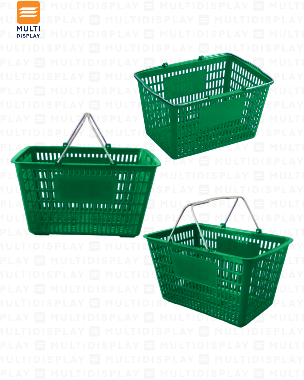 Canasta de Mano Agarradero de Metal Verde