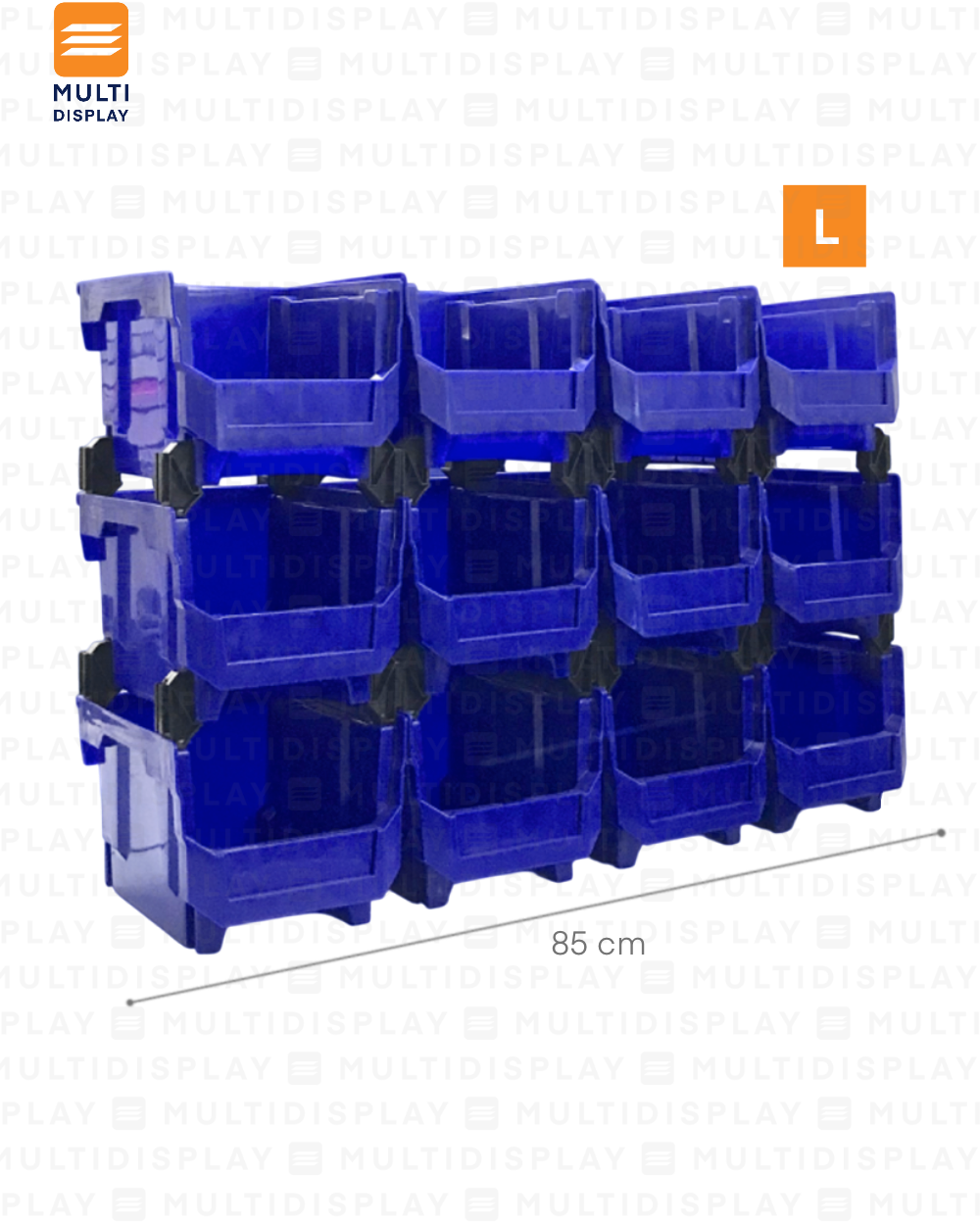 Bin Organizador L con Conectores 27.6x21.3x17.8cm Azul
