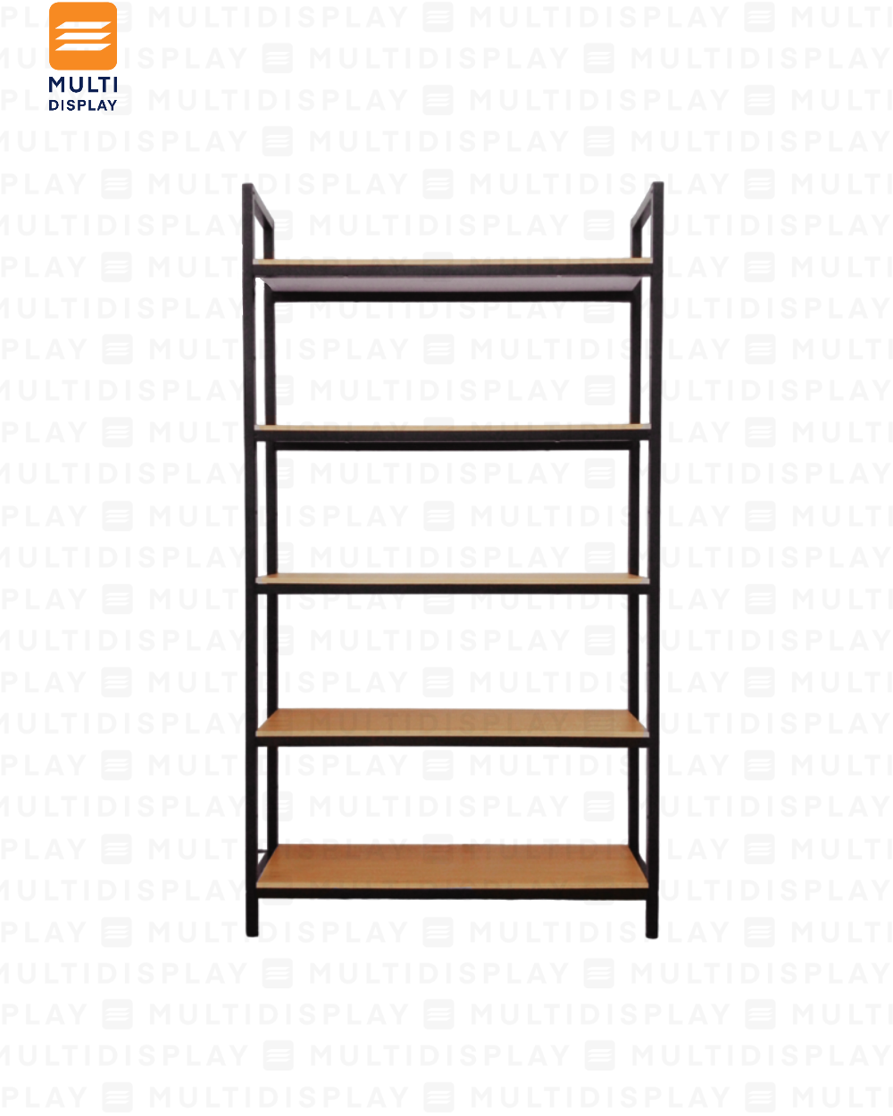 Estante de Madera con Postes de Hierro con Niveles Ajustables 100x40x183cm