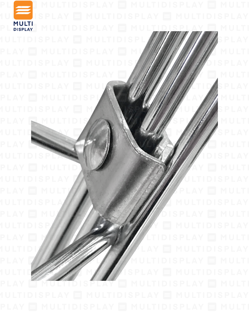 Union para Rejilla 5mm, Acero Inoxidable, Cromado